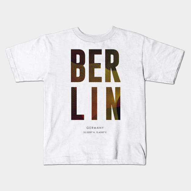 Berlin City typography Kids T-Shirt by StudioGrafiikka